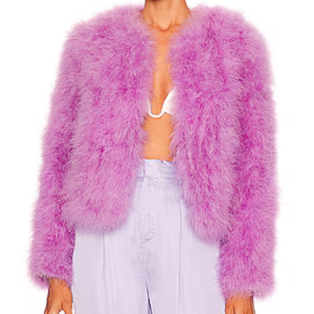 Lamarque lavender orchid fur feather jacket S - Picture 6 of 10